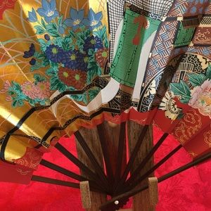 Kyoto Decorative Folding Fan with stand